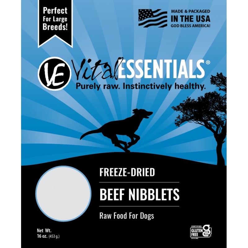 Vital Essentials Beef Nibblets Freeze Dried Dog Food