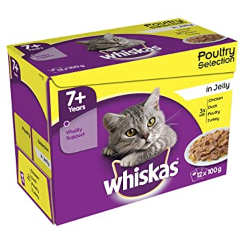 Whiskas Pouch 7+ Poultry Selection In Jelly 12x100g