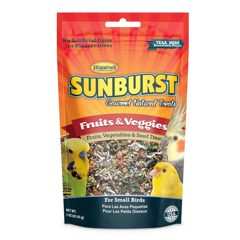 Higgins Sunburst Gourmet Natural Treats – Small Fruits & Veggies 3oz
