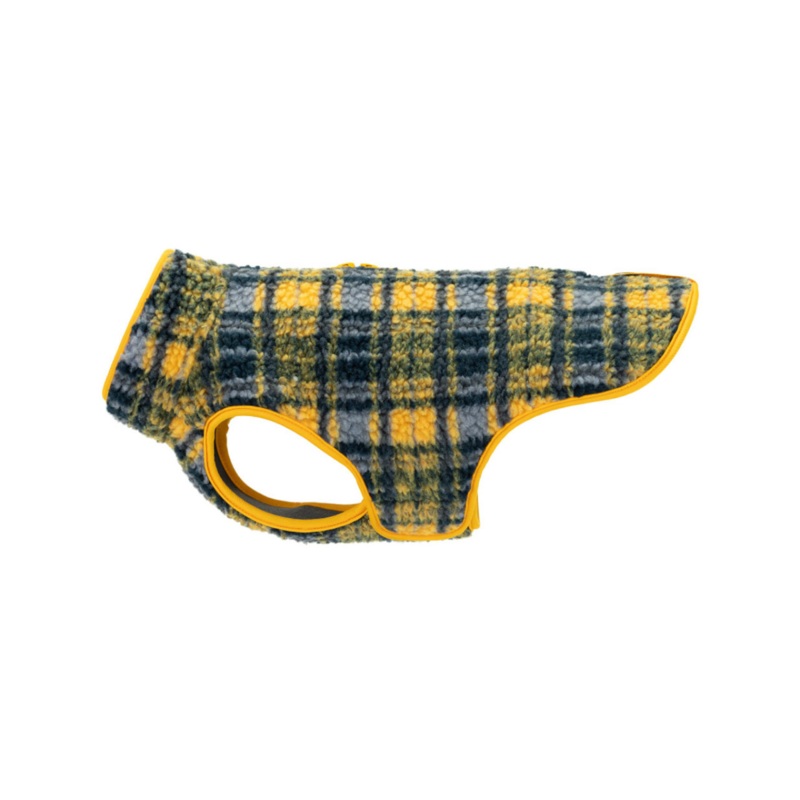 RC PETS Dog Tundra Fleece, Marigold Plaid, Size 26, 26″x29″ – 35″