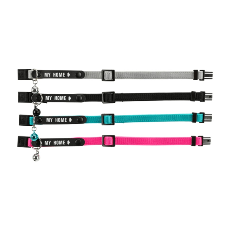 Trixie – Cat collar My Home – Nylon Cat Collar with Adres Bracket Black