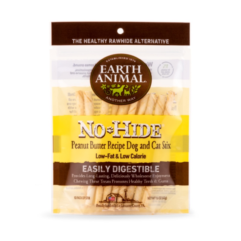 Earth Animal No-Hide Peanut Butter Stix, Pack Of 10