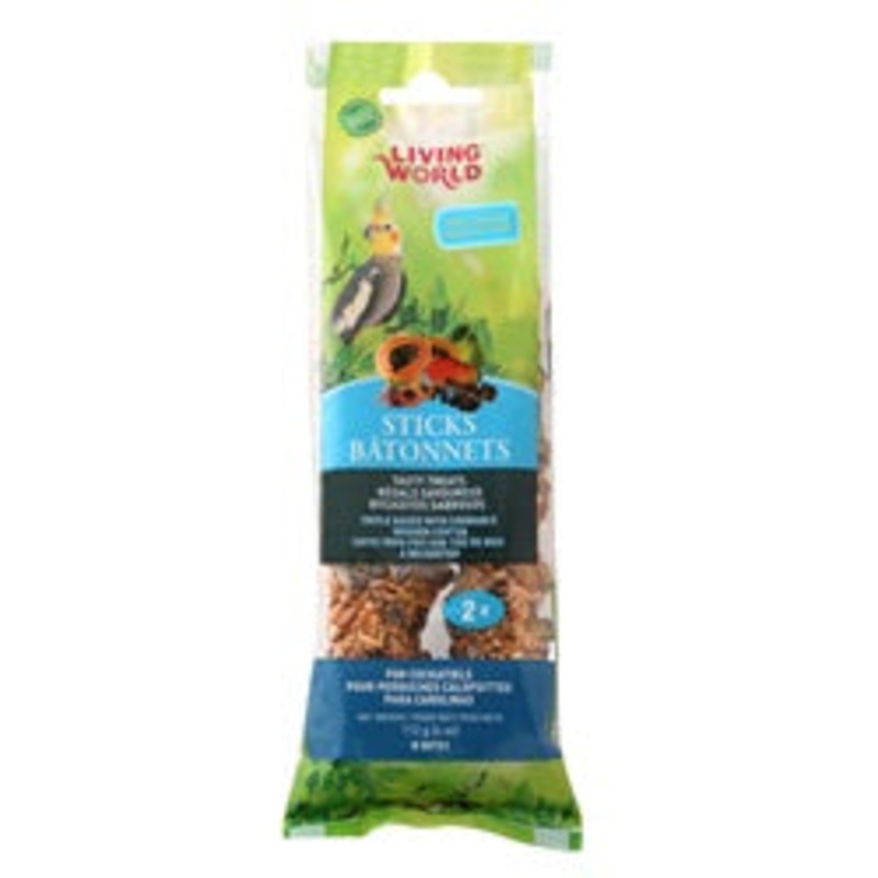 Living World Cockatiel Sticks – Fruit Flavour – 112 g (4 oz) – 2 pack