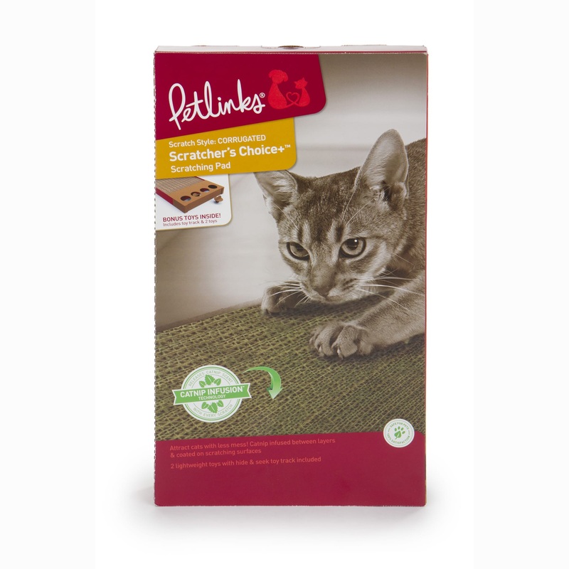 Petlinks Scratcher’s Choice Corrugate Cat Scratcher with Catnip Cat Toy