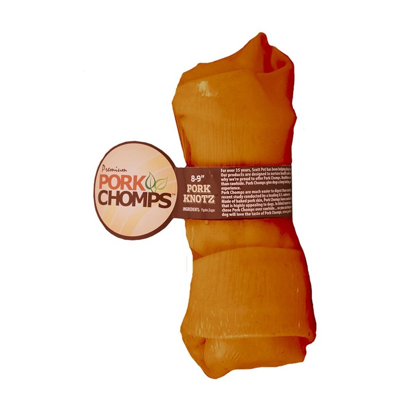Pork Chomps Roasted Knot Bone Dog Treat Pork 8 in