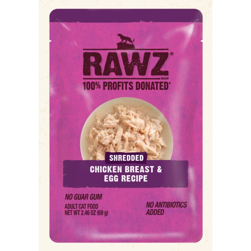 RAWZ Shredded Chicken Breast & Egg Cat Food Recipe 2.46OZ