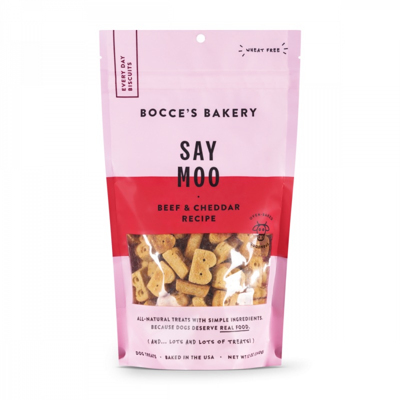 Say Moo Beef & Cheddar Crunchy Biscuit Dog Treats 5oz
