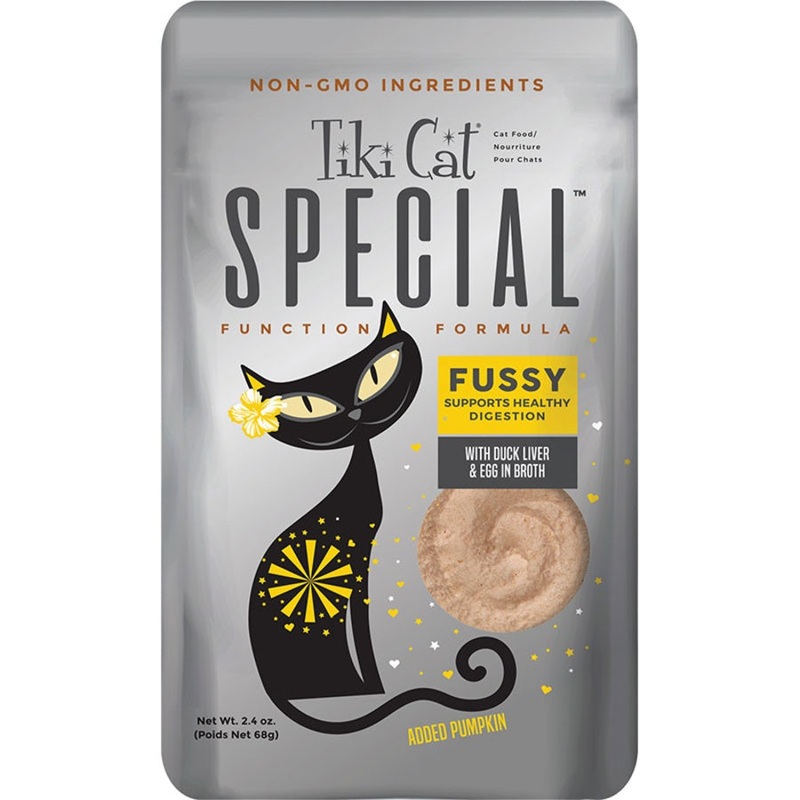 Tiki Cat Solutions Mousse Fussy Duck with Liver & Egg in Broth Wet Cat Food Pouch 2.4oz