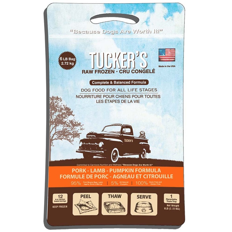 Tucker’s Raw/Frozen Pork, Lamb & Pumpkin Patties 6lb