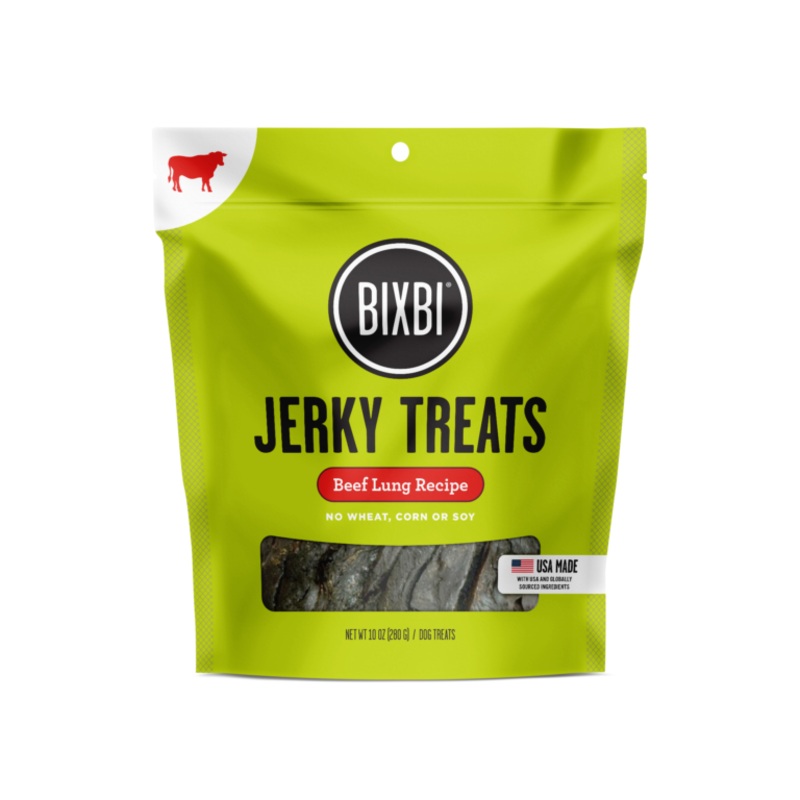 BIXBI Original Jerky Treats for Dogs  Beef Lung Recipe 10 oz