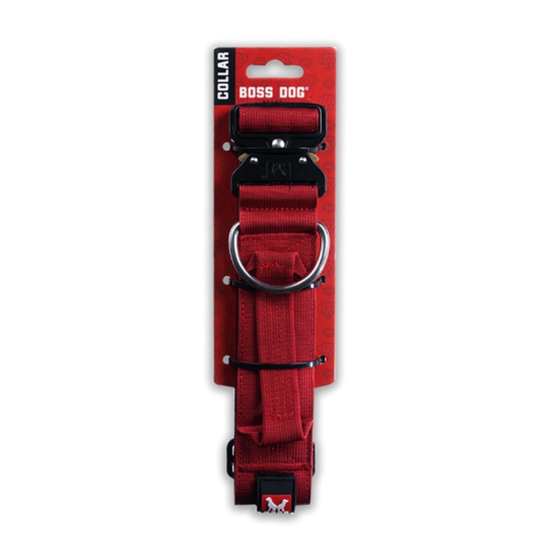 Boss Tactical Heavy Duty Dog Collar Red Small ( 1.2 in Webbing x 13 in – 16 in Neck Girth )