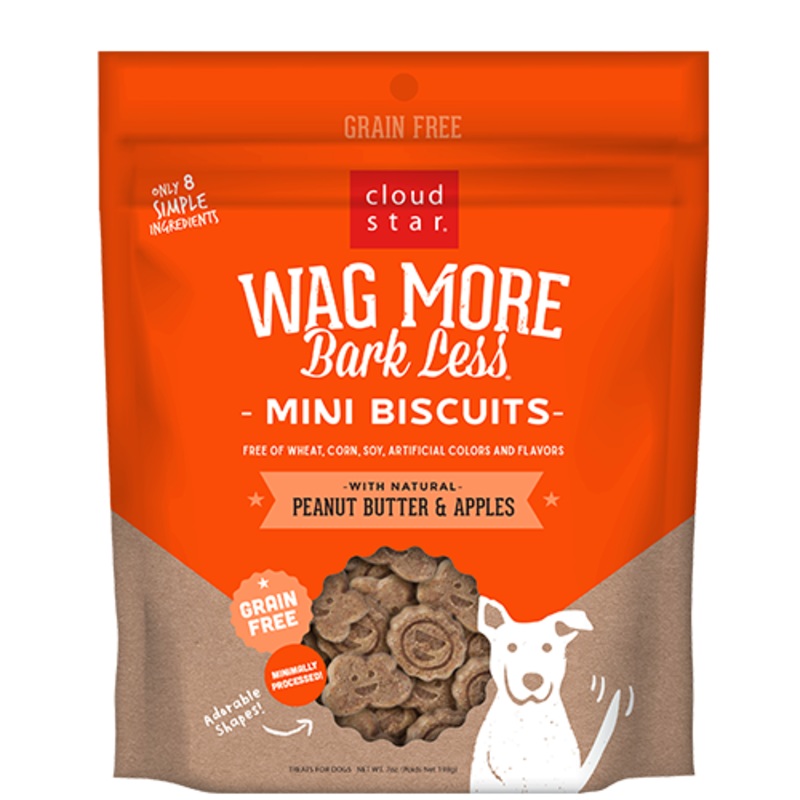 Cloud Star Wag More Bark Less Mini Biscuits with Peanut Butter & Apples 2.5 lb