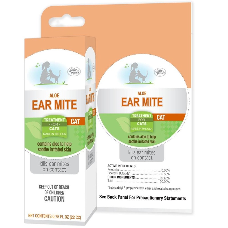 Four Paws Aloe Ear Mite Treatment For Cats .75 oz