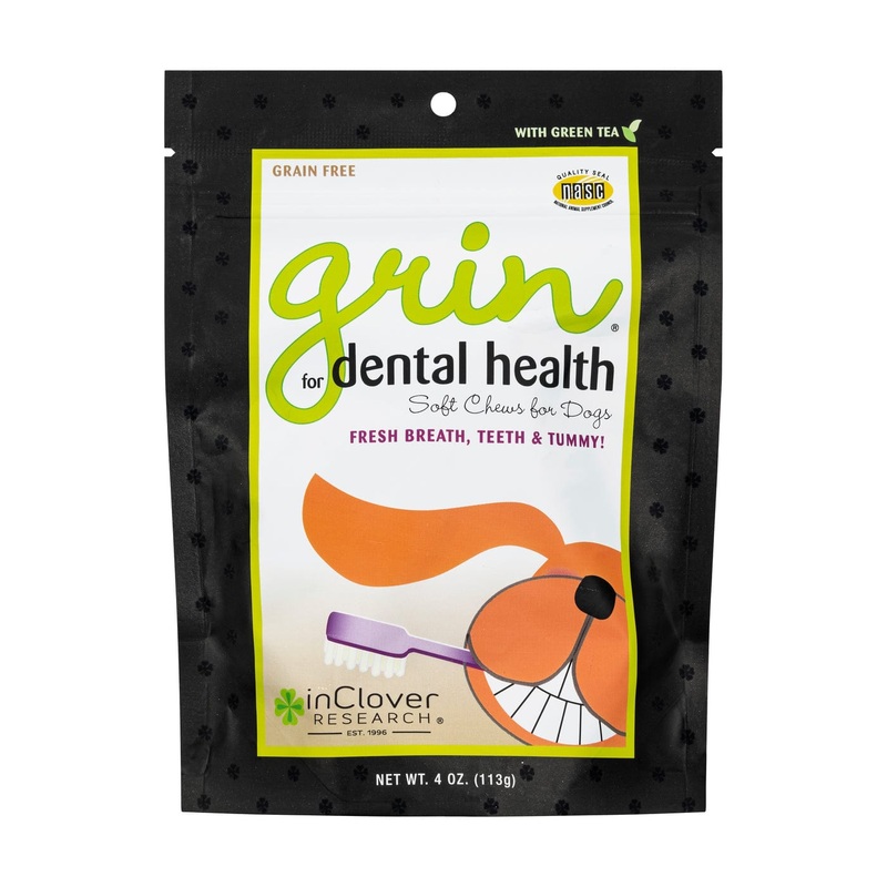 InClover Grin Dental Health Soft Chews Supplement for Dogs 4 oz