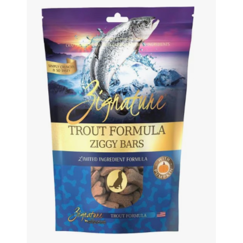 Zignature Dog Treat GF Ziggy Bars Trout 12 oz