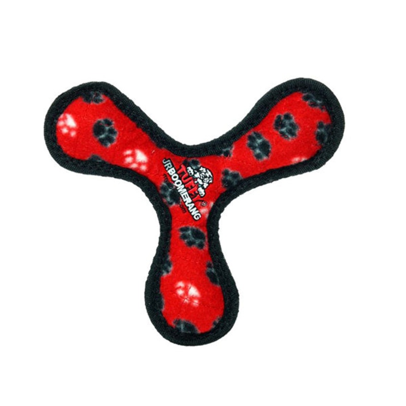 Bowmerang Durable Squeaky Plush Dog Toy Red Junior – 3 Squeakers 8 in x 8 in
