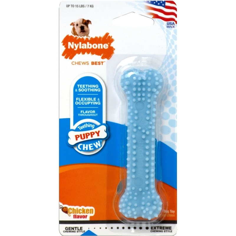 Nylabone Puppy Teething & Soothing Flexible Chew Toy X-Small/Petit Pink