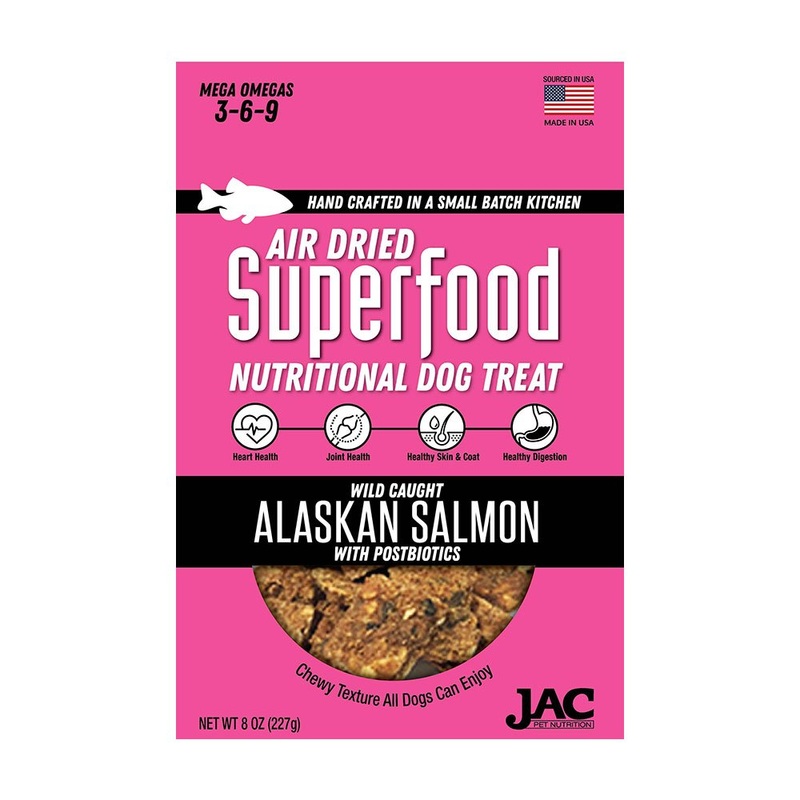 Air Dried Superfood Nutritional Dog Treat Alaskan Salmon 8 oz