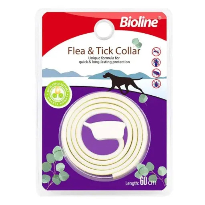 Bioline Flea and Tick Dog Collar 60cm[Flavor – Eucalyptus & Lemon]