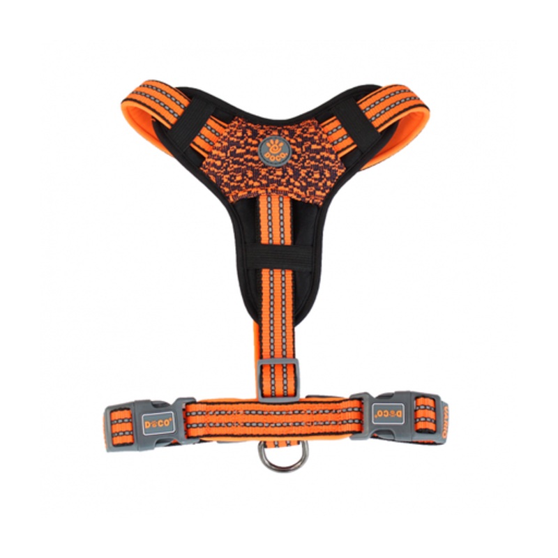 DOCO VARIO Chest Plate Harness w/Neoprene (DCV206)[Size – M, Color – Safety Orange]