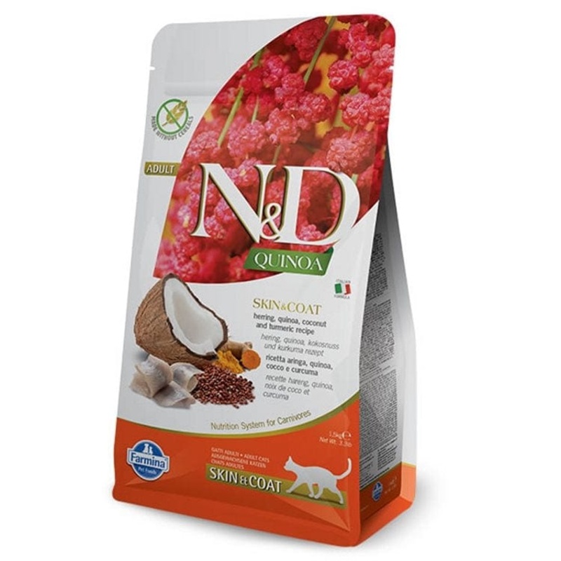 Farmina Pet Foods Feline Skin & Coat Herring Quinoa Coconut & Turmeric Formula Dry Cat Food 3.3 lb