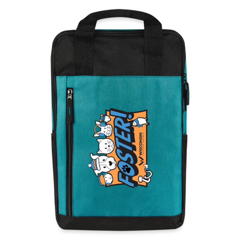 Foster Winter Logo Laptop Backpack heather teal/black