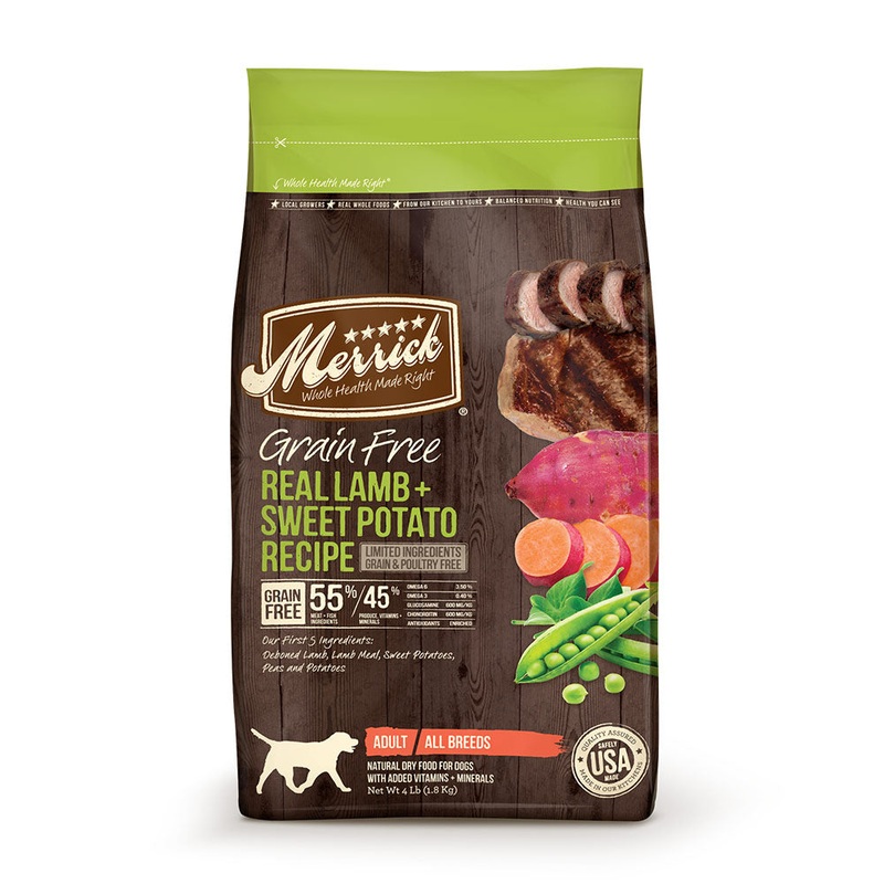 Merrick Grain Free Real Lamb & Sweet Potato Recipe Dog Food 4 Lbs