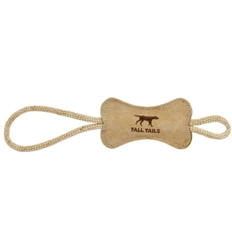 Natural Leather Bone 12″ Tug Dog Toy