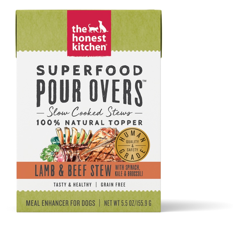 The Honest Kitchen Pour Overs Superfood Dog Food Toppers – Lamb & Beef – 5.5oz