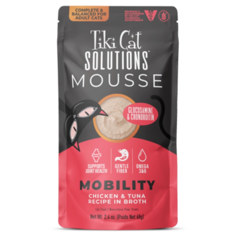 Tiki Cat Solutions Mobility Mousse Chicken & Tuna Recipe in Broth Cat Foo 2.4 oz