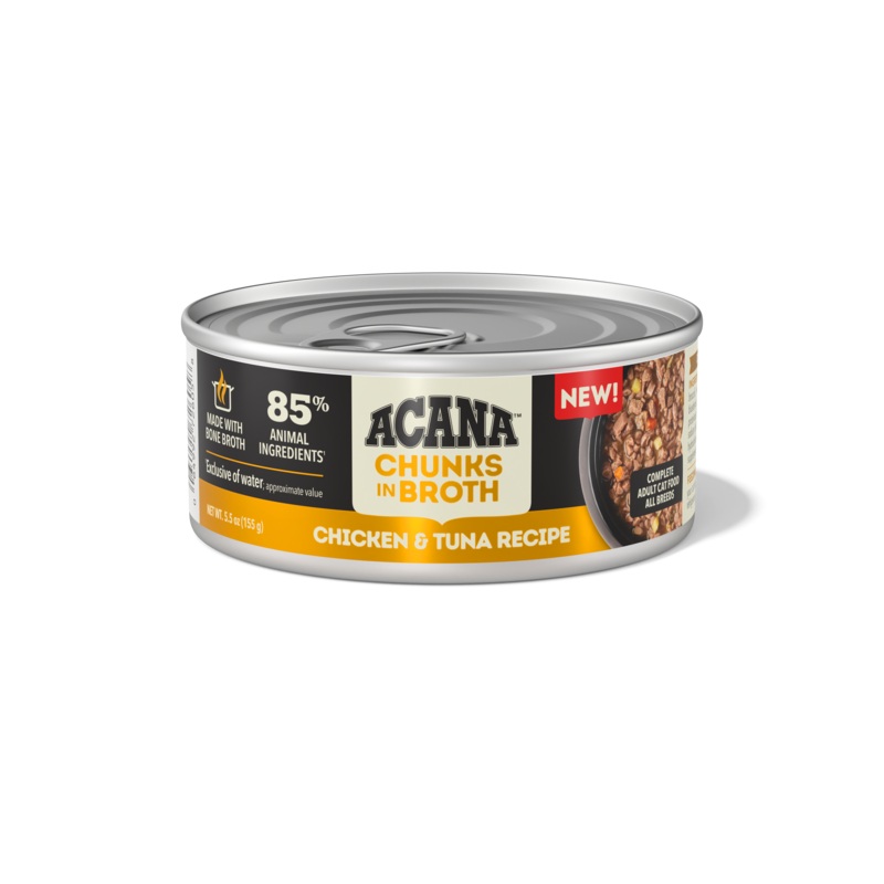 ACANA Chicken & Tuna Recipe Grain-Free Chunks in Broth Wet Canned Cat Food 3oz