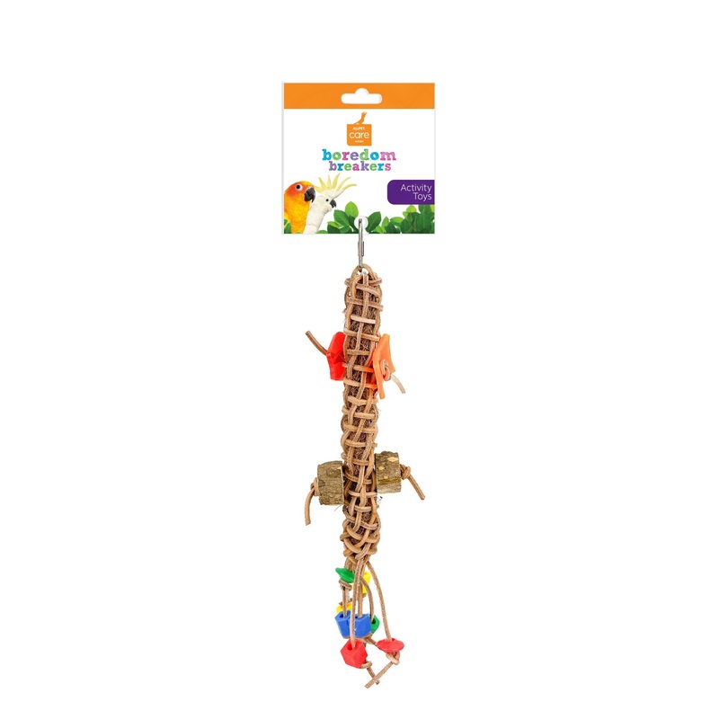 AVIAN CARE BOREDOM BREAKERS BIRD TOY LEATHER WEAVE KABOB 38CM
