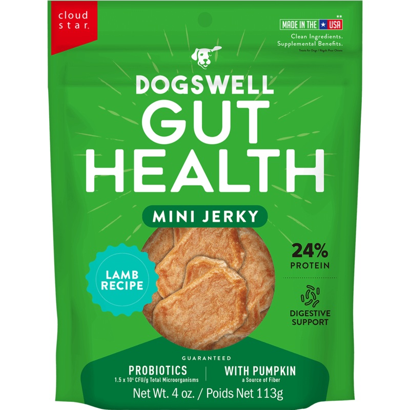 Dogswell Gut Health Mini Jerky Treats Lamb 4 oz