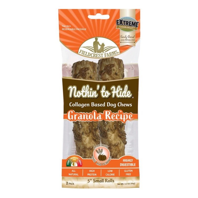 Fieldcrest Farms Nothin’ To Hide Roll Dog Treat Granola 5in 2pk