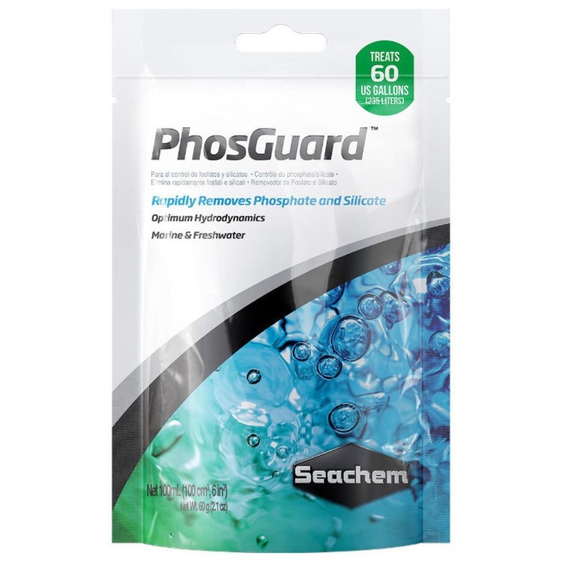Seachem PhosGuard – Silicate and Phosphate (PO4) Remover 100 mL (Treats 60 Gallons)