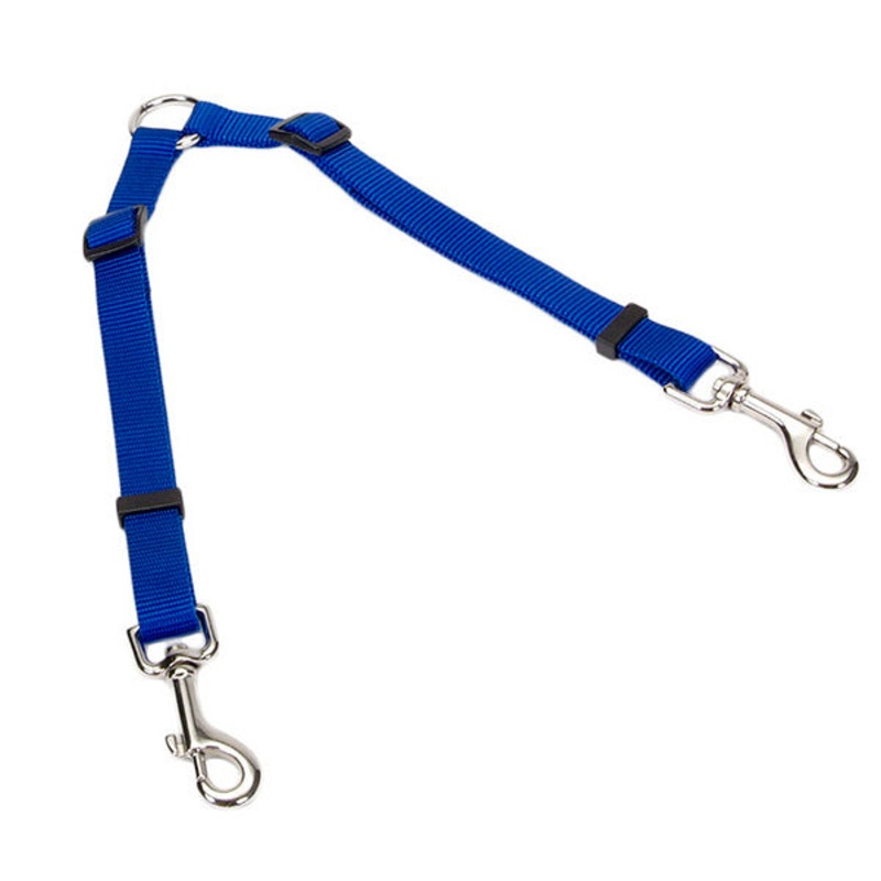 Two Dog Adjustable Nylon Coupler Blue 3/4-in Wide x 24-in – 36-in Long