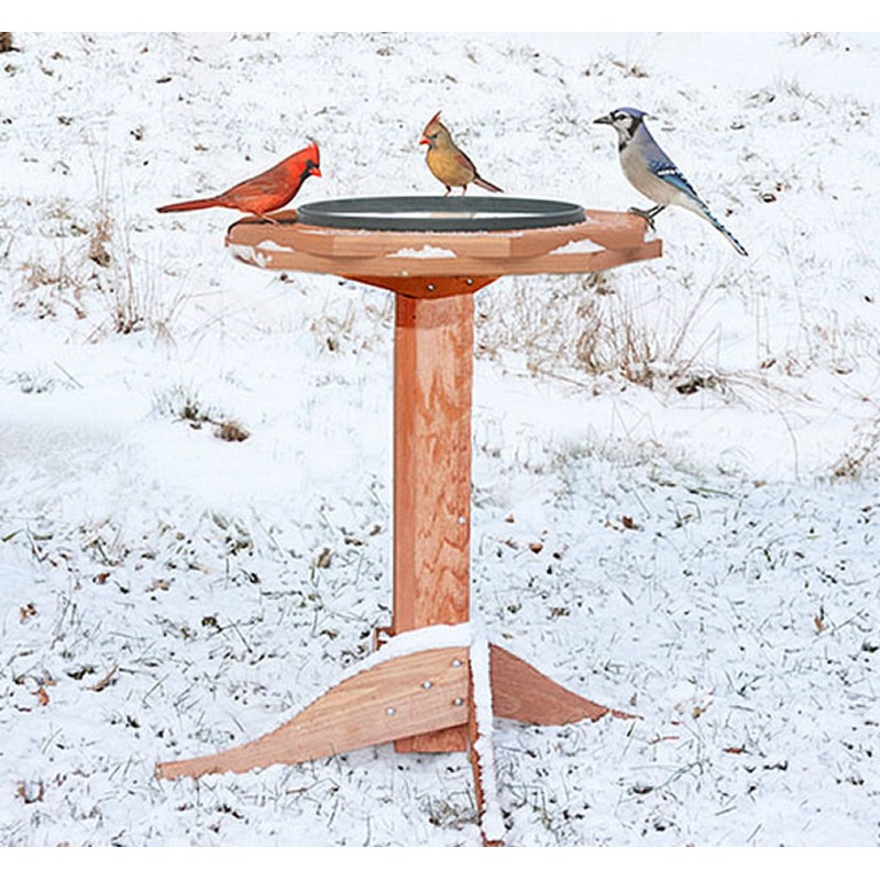 Western Red Cedar Heated Bird Bath