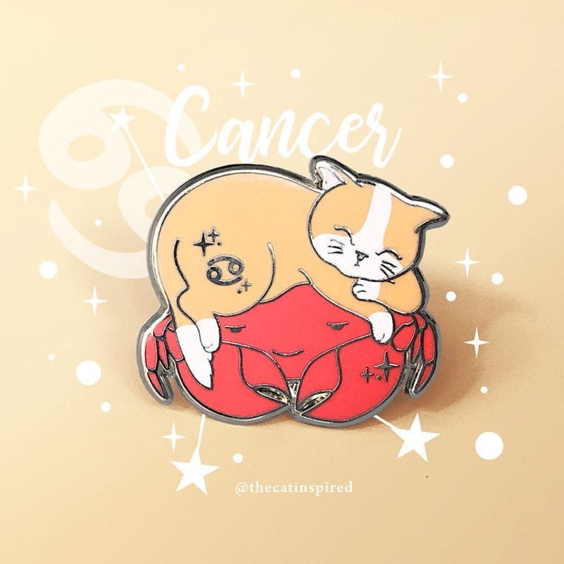 Cancer zodiac enamel pin