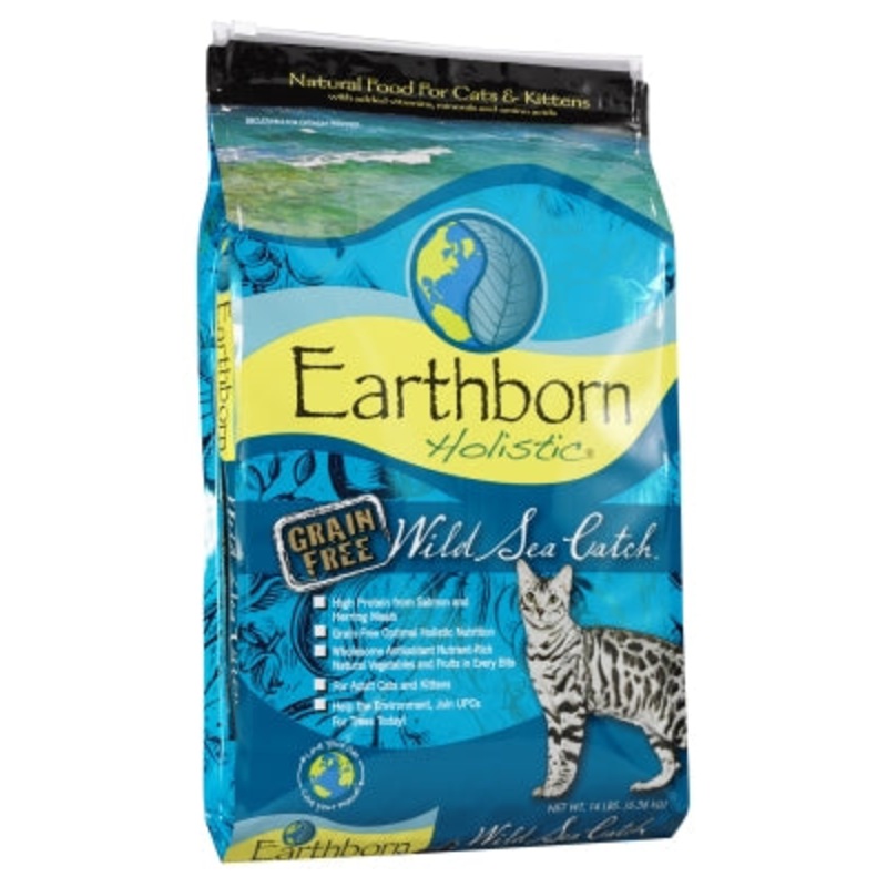 Earthborn Holistic Grain-Free Wild Sea Catch Salmon & Herring Natural Dry Cat Food, 12.5 lb