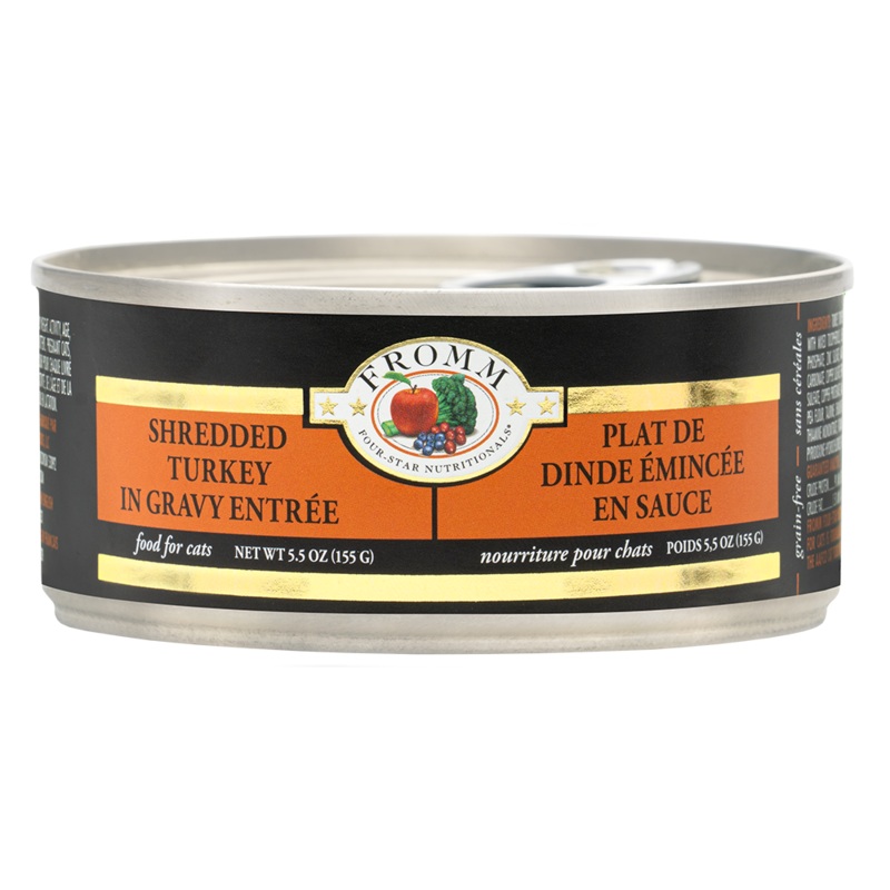 Fromm Four-Star Shredded Turkey in Gravy Entre Cat Food 5.5 oz