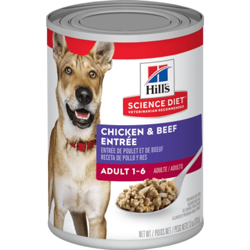 Hill’s Science Diet Adult Chicken & Beef Entree Canned Dog Food, 13oz