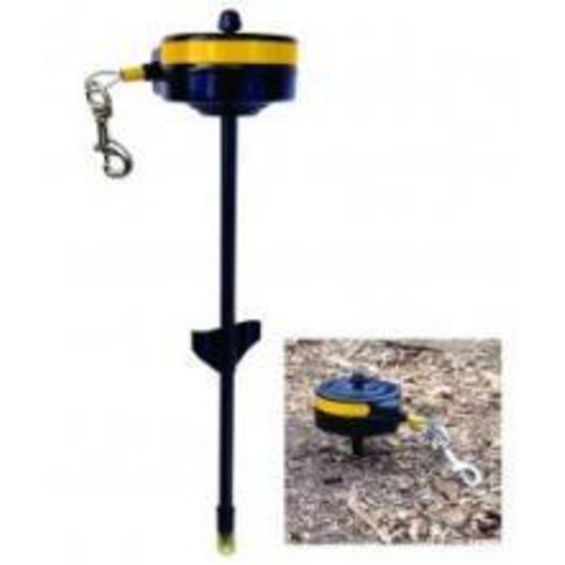 Lixit Retractable In-ground Cable Tie Out -small dogs 10-25 lbs
