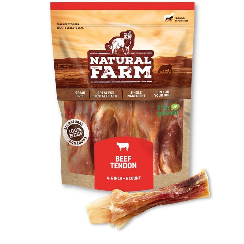 Natural Farm Beef Tendon Dog Chews 6-9″