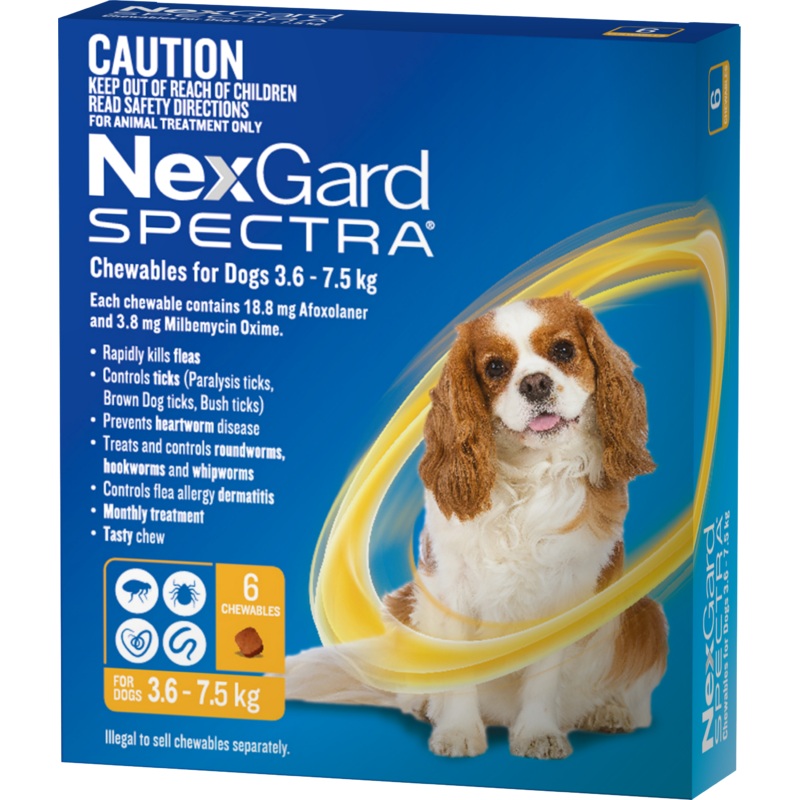 NexGard Spectra – Chewables for Dogs (3.6-7.5kg) (6pk) 6pk