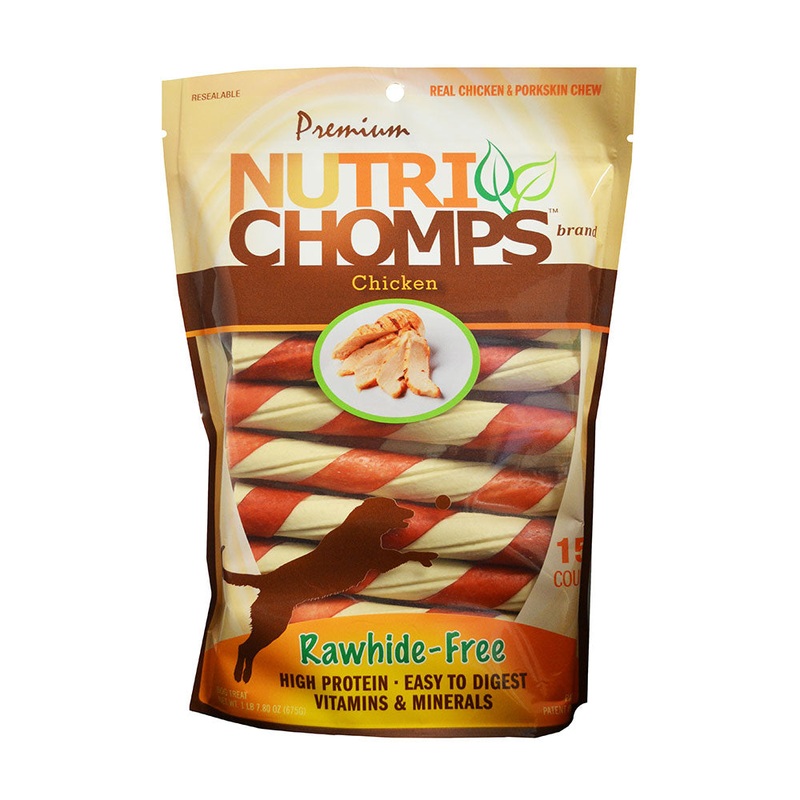 Nutri Chomps Chicken Wrapped Twist Dog Treats 6 Inch 15 Count