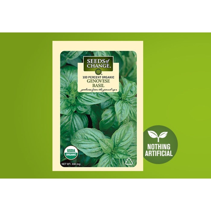 SEEDS OF CHANGE ORGANIC GENOVESE BASIL SEEDS 300 mg