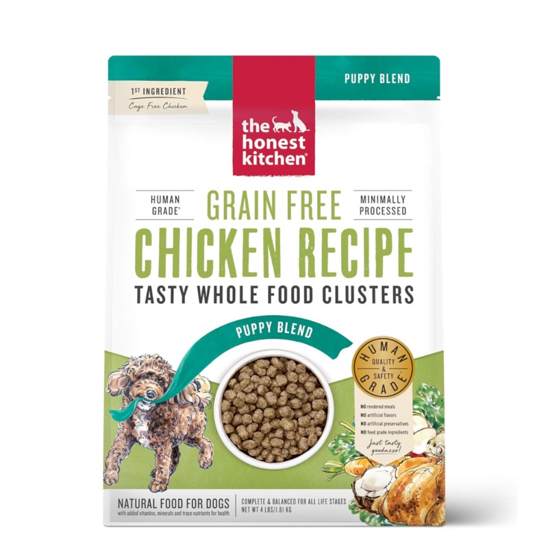 The Honest Kitchen Grain Free Chicken Whole Food Clusters – Puppy – Dry Dog Food – 4lb Bag