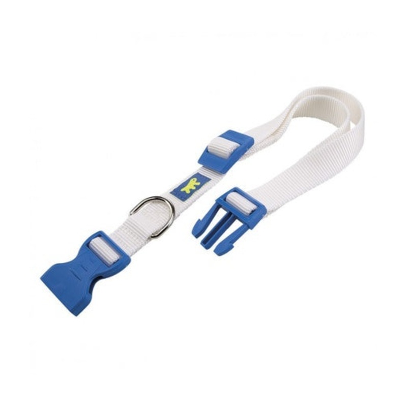 Ferplast Club C Colours Nylon Dog Collar With Snap Clip[Color – White, Dimension – 23-32cm x 10mm]