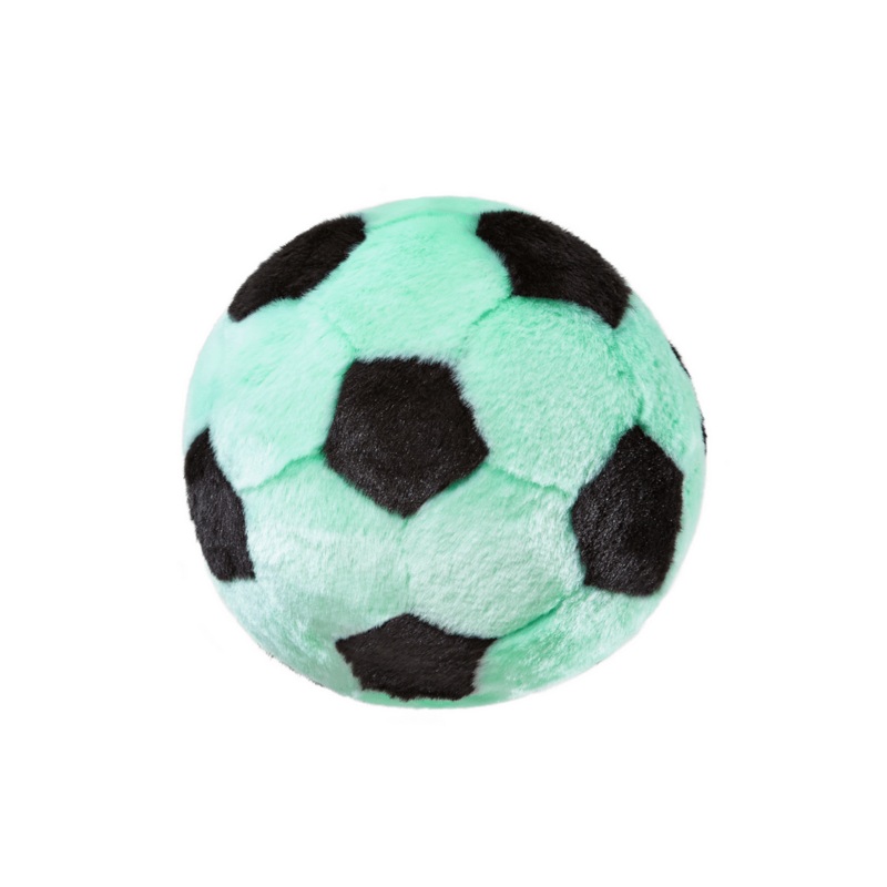 Fluff & Tuff Squeaker-less Soccer Ball Plush Dog Toy 7 in