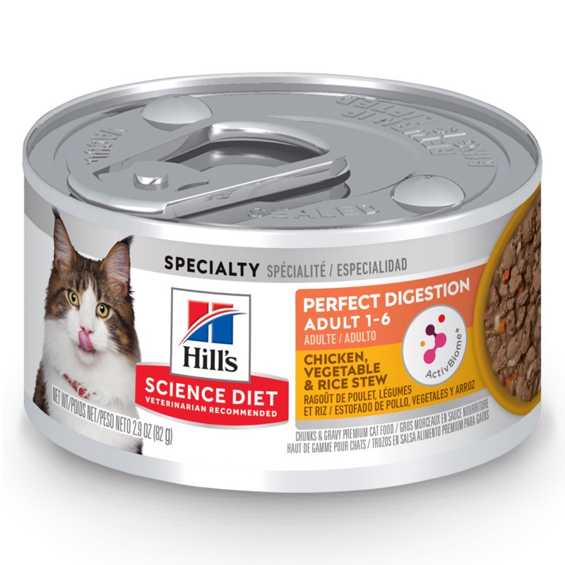 Hill’s Science Diet Adult Perfect Digestion Chicken & Vegetable & Rice Stew Canned Cat Food